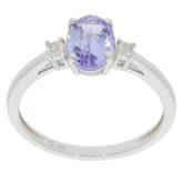 Sterling Silver Semi Mount Ring Setting Oval OV 8X6mm RD 2x2mm 3 Stones - Syzjewelry